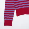 Venda Quente Internacional AliExpress Nova Coleção Primavera 2026 Camisa Polo de Tricô Listrada Color Block Manga Longa Feminina 2142104