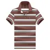 Camisa Polo Rayada para Hombre Verano Nuevo Estilo Camiseta de Manga Corta Casual de Negocios para Papá de Mediana Edad Top Transpirable de Seda de Hielo