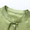 Día de la Madre Mamá Verano Vintage Estilo Chino Top Manga Corta Blusa de Gasa Moda Camiseta Bordada para Mujeres de Mediana Edad y Mayores Verano