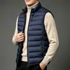 Colete Acolchoado Masculino Outono Inverno Leve Gola Alta Dupla Face Sem Mangas Algodão Colete Jaqueta