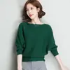 Novo Suéter de Malha Feminino 2026 com Manga Morcego, Caimento Solto, Emagrecedor, Tamanho Grande, Suéter de Manga Longa Off-Shoulder para Mulheres