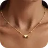 Collar Transfronterizo Europeo y Americano con Forma de Corazón de 26 Letras, Moderno, Versátil, Sencillo, Casual, Estilo Dulce, Cadena de Cuello Chapada en Cobre 2026