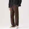 Calça Casual Reta Estilo Retrô Americano para Homens, Calça Larga Versátil Solta de Outono, Calça Cargo Longa da Marca de Moda High Street Pesada