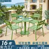 Mesas y Sillas de Exterior para Patios al Aire Libre, Mesas y Sillas de Exterior de Aleación de Aluminio, Mesas y Sillas de Exterior para Balcones, Cafeterías y Tiendas de Té con Leche