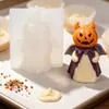Molde de calabaza fantasma de Halloween más vendido, molde de linterna de calabaza de resina con vela de calabaza perfumada, 3 piezas