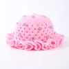 Nuevo Modelo Transfronterizo de Amazon: Sombrero de Ganchillo Hecho a Mano con Ala Fruncida, Patrón de Olas, con Pedrería y Diamantes de Colores