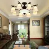 Lámpara de Lobby de Hotel Villa Minimalista Estilo Americano, Lámpara de Techo para Sala de Estar, Araña Personalizada de Hierro y Vidrio para Dormitorio, Luz Cálida, Ahorro de Energía