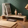 Estante de almacenamiento de escritorio simple de madera maciza, elevador de escritorio de madera engrosado, almacenamiento y organizador para cosméticos, muñecas y libros