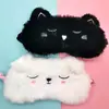 Comercio Exterior Transfronterizo Dibujos Animados Lindo Gato Negro Conejo Blanco Color Unicornio Felpa Antifaz Opaco Antifaz de Satén En Stock