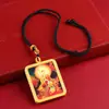 Colar Tanka Ksitigarbha Tanka de Xizang Semi-Pintado à Mão com Detalhes em Ouro