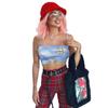 Ropa de Mujer de Exportación Verano 2024 Europa y América Más Vendida Nuevo Estampado de Ángel Tirantes Sexy Chaleco Espalda Descubierta Top