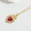 Europa y Estados Unidos súper ventas creativo retro dopamina amor colgante cadena de clavícula nicho clásico moda collar joyería