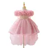Vestido de princesa de tul esponjoso para niñas de comercio exterior transfronterizo para fiestas de cumpleaños, bailes de noche y actuaciones, elegante vestido infantil