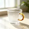 Taza de Té de Vidrio de Borosilicato Alto Patrón Martillado Japonés Taza de Maestro Resistente al Calor Taza para Cata de Té con Asa Juego de Té Transparente Taza de Escamas de Pez