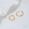 Retenção Forte de Cor Ouro 14K Preenchido Redondo Oval Geométrico Vazado Formato Especial Brincos Luxo Acessível Brincos Torcidos de Ponta Brincos