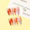 Unhas Usáveis Europeias e Americanas Mais Vendidas com Designs Florais 3D, Unhas Destacáveis, Arte de Unha Tendência, Peças de Unha Prontas para Uso no Atacado