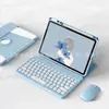 Funda Protectora con Teclado Adecuada para iPad 10.2 pulgadas 10.9 Rotatoria Textura de Tela Acrílico 9.7 Funda de Cuero con Teclado Pro11