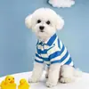 Roupas para Pet Verão Camisa Polo Listrada Fina Filhote Pequeno Schnauzer Camiseta Roupas para Cachorro Marca de Roupas Tendência