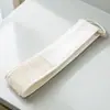 Toalha de banho longa de algodão e linho com alça de puxar, toalha de banho dupla face com cordão de puxar para esfoliação e lavagem das costas