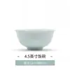 Jingdezhen Porcelana Blanca de Alta Temperatura Cerámica Esmaltada Vajilla China Color Bajo Esmalte Set de Tazón y Plato para Uso Doméstico Tazón de Arroz Tazón de Fideos Tazón de Sopa