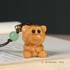 Pau-rosa Sândalo Verde Esculpido Desenho Animado Urso Morango Fofo Corrente para Celular Chaveiro Decoração de Mochila Pingente Portátil Joia