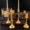 Portavelas de estilo europeo hecho de aleación de zinc, portavelas de cinco y tres brazos, soporte de velas de estilo europeo para mesa de comedor, adorno de decoración para el hogar para cena a la luz de las velas