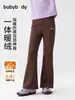 Body para bebé Ropa infantil Pantalones de forro polar para niña Pantalones acampanados 2026 Invierno Nuevo Alta elasticidad Otoño e Invierno Pantalones de yoga acampanados
