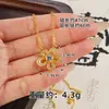 Colar de Flor com Pedras Strass Banhado a Ouro Vietnamita para Mulheres, Conjunto de Anel e Brincos de Flor Vazados Cravejados com Diamantes, Joias Duradouras que Não Desbotam