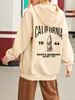 Sudadera california Sudadera con capucha europea y americana Sudadera lisa con letras Sudadera extragrande