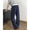 Nova Calça Esportiva Larga Baggy Estilo Americano Outono/Inverno 2026 Corte Assimétrico Faca Curva Hip Hop para Fitness