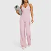 Nuevo Conjunto de Dos Piezas para Fitness, Yoga y Pilates 2025, Estilo Transfronterizo, Top Deportivo tipo halter con escote en V y Pantalones de Pierna Recta