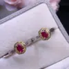 El Anillo de Rubí Natural es una Pieza Fina de Plata de Ley S925, Finamente Incrustado con Piedra Principal Galvanizada en Oro de 18K de 4*6mm
