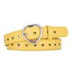 Cinturón hueco para mujer, hebilla de amor, sencillo, combinable con todo, moda, personalidad, celebridades de Internet, mismo estilo, cinturón de jeans, estilo ins para mujer