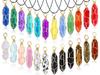 Europeu e americano requintado fio de cobre enrolando pendente de ágata vermelha Colar de cristal de pedra natural da moda elegante das mulheres