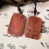 Colgante de Jujube Golpe de Rayo Pino Wangnian Colgante de Joyería Taoísta Tallado con Maldición de Luz Dorada Collar