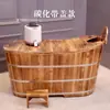 Bañera de Madera Engrosada Barril de Baño Barril de Baño de Cuerpo Completo para Adultos Lavabo de Ducha para el Hogar Barril de Vaporización de Madera Maciza Barril de Sudoración Bañera