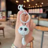 Chaveiro de Gatinho com Olhos Grandes de Resina Desenho Animado Pingente Fofo Charme de Bolsa Chaveiro de Carro Decoração de Mochila de Casal