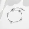 Pulsera Minimalista en Forma de Corazón con Diamantes para Mujer, Estilo Europeo y Americano, Diseño de Moda, Joyería de Acero de Titanio, No se Desvanece, Venta al por Mayor, Versátil