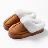 Pantuflas de Algodón para Mujer Invierno 2025 Nuevas para el Hogar Cálidas Pantuflas de Felpa Interiores de Invierno Suela Gruesa de Moda para Usar en Exteriores