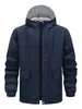 Chaqueta abrigo con capucha para hombre, deportiva, para exteriores, casual, corte holgado, versátil, moderna, con bolsillos grandes, comercio exterior