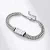 Pulsera de Acero de Titanio para Pareja Hip-Hop Transfronteriza Día del Padre Pulsera Grabada DIY Joyería para Hombre Pulsera Regalo Pulsera Venta al por Mayor