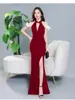 Elegante Vestido de Noche para Mujer 2026 Nuevo Estilo Lujo Ligero Nicho Gama Alta Estudiante Examen de Arte Fiesta de Cumpleaños Ceremonia de Adultos Primavera y Otoño