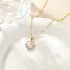 Collares de Doce Piedras de Nacimiento Transfronterizos Europeos y Americanos de Venta Caliente, Adornos para el Cuello de Gama Alta, Cadenas para la Clavícula en Forma de Corazón con Circonita Microincrustada Venta al por Mayor