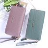 Bolso de Mano Transfronterizo Billetera para Mujer 2024 Bolso Largo para Teléfono con Doble Cremallera para Mujer Cartera de Monedas Multifuncional a Cuadros Almacenamiento