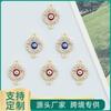 Versión Coreana Ojo de Diablo Patrón Gota de Aceite Pedrería Aleación Collar Pulsera Doble Colgante Joyería Accesorios DIY