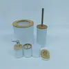Conjunto de seis peças para banheiro de bambu