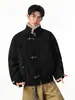 Chaqueta de estilo americano con hebilla de avión, para hombre, invierno, cálida, forro polar, gruesa, holgada, casual, fresca, abrigo de algodón