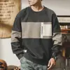 Sudadera con Capucha Redonda de Bloques de Color Americano Seleccionados Cuidadosamente para Hombre, Holgada Casual Estampado de Letras Marca de Moda, Suéter de Primavera y Otoño Venta al por Mayor