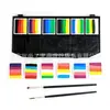 Kit de Tinta para Pintura Corporal, Conjunto de 12 Cores à Base de Água, Tiras de Cor para Pintura Facial Fáceis de Limpar, em Estoque