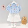 Ropa de Verano para Bebé para Niñas y Niños Moda Verano Manga Corta Bebé Traje de Dos Piezas 2022 Nuevo Estilo Estilo Extranjero Dropshipping